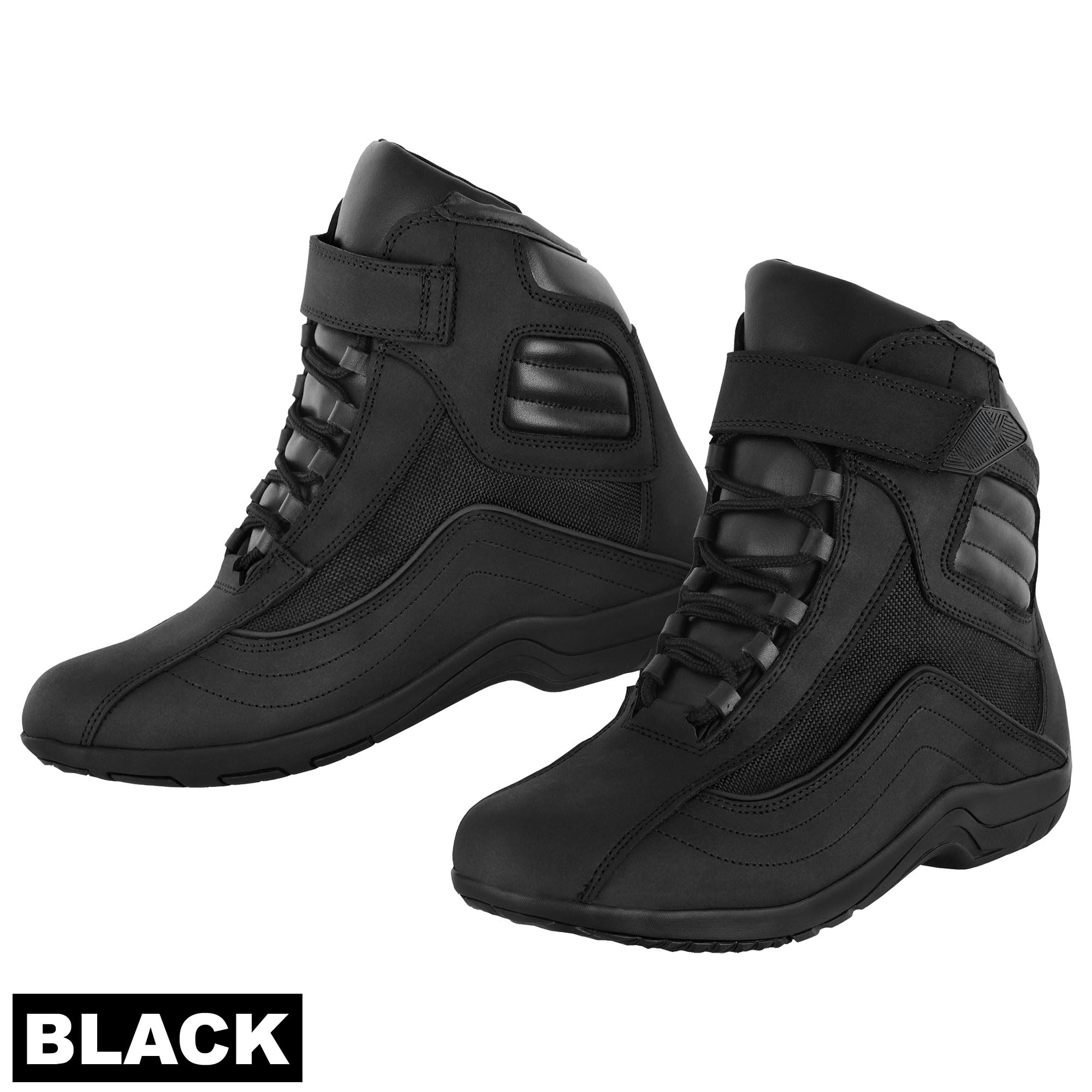 6010 - Botas de moto de cuero para hombre con suela de goma antideslizante y protección CE EN 13634:2017