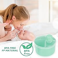 Vista 9 de Accmor Dispensador de fórmula sobre la marcha, contenedor giratorio de fórmula de cuatro compartimentos antiderrames para llevar, contenedor de Verde