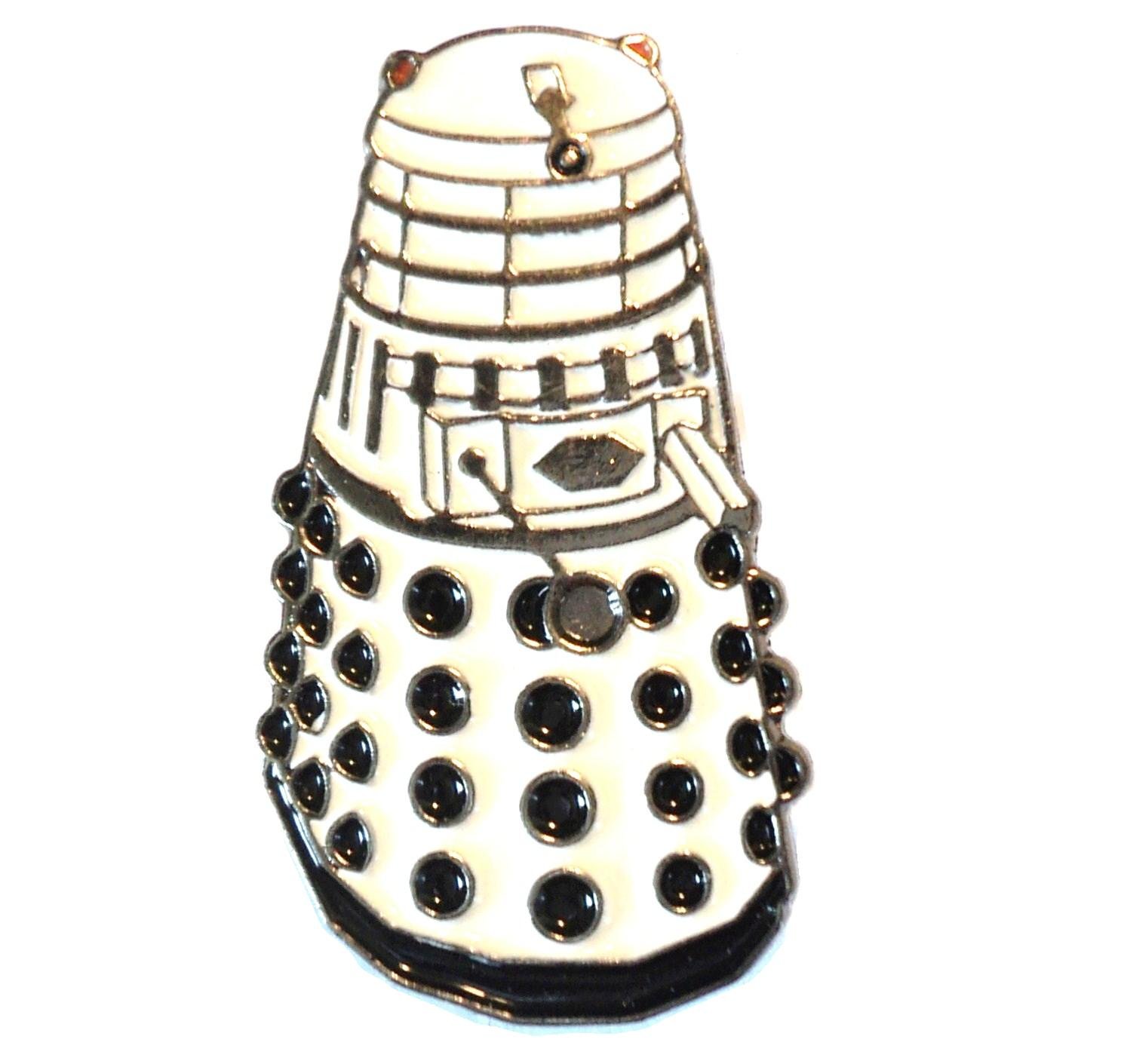 Doctor Who White Dalek Metal Enamel Pin Badge