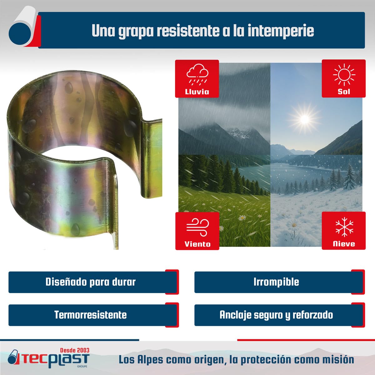 20 uds de Grapas para Plásticos de Invernadero 30mm x 30mm - Calidad Profesional TECPLAST 30CP - Grapas de Metal