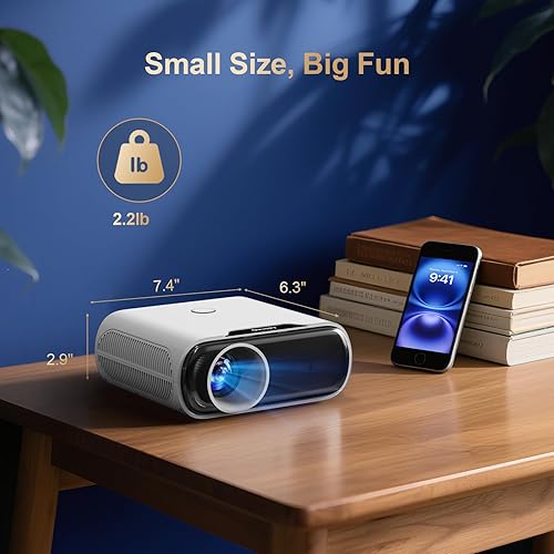 Miniatura 8 de Proyector con WiFi y Bluetooth, proyector portátil inteligente Goiaey 1000 ANSI compatible con GoogIe TV, aplicaciones de transmisión oficiales