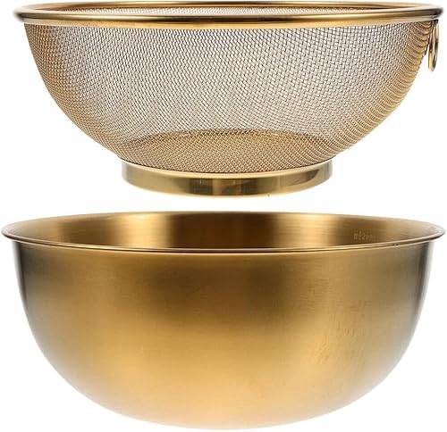 UPKOCH Escurridor de colador para cocinar Cuenca de metal Cesta de drenaje de verduras Cesta de lavado de malla fina Cuenca de cocina Práctica Cesta