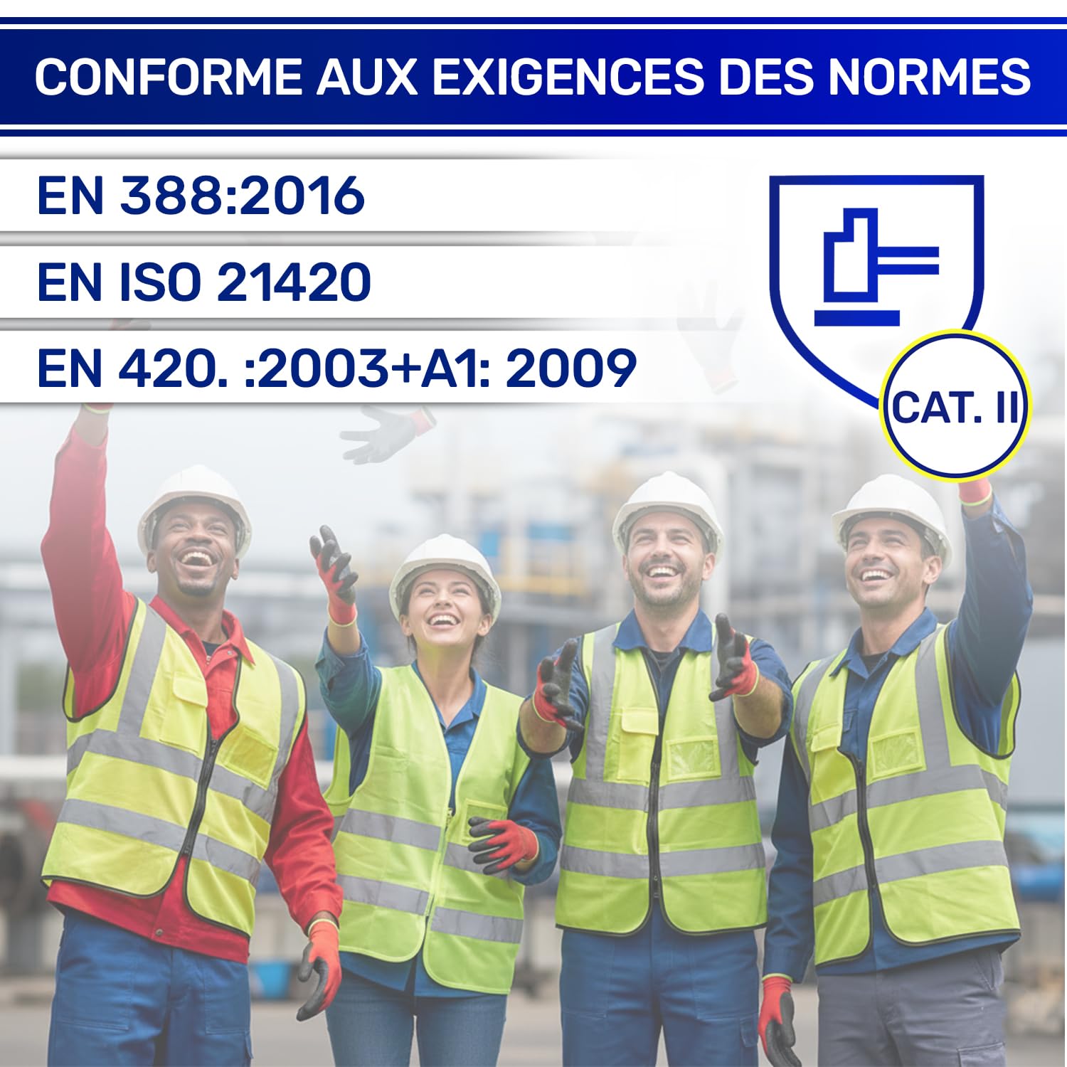 MONTERAL 60 Paires Gants de Travail Taille 8 M Protection Cat II Recouverts de Latex Anti-Slip - Gant de Travail Homme et Femme Utilisés pour Jardinage Travail Manutention Mecanicien Chantier