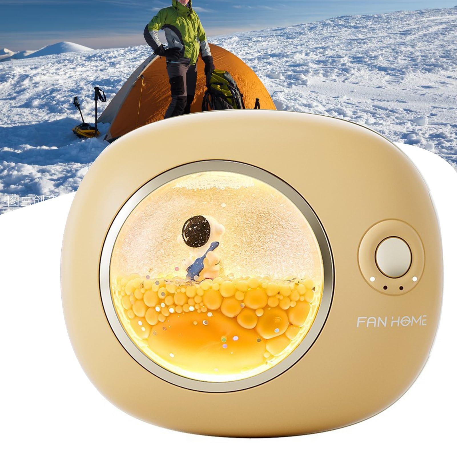 Scaldamani Ricaricabili, Scaldamani USB 6000mAh Powerbank Scaldamani Elettrici Tascabili, Grandi Regali for Uomini e Donne in Inverno Freddo (Color : Yellow)