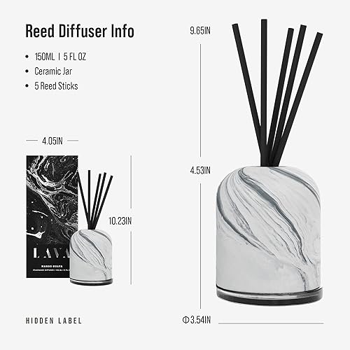 Miniatura 3 de Lava Fragrances - Difusor de varillas de 5 fl oz5.1 fl oz, juego de aroma de mango guva, difusor de varillas de aceite esencial para decoración de
