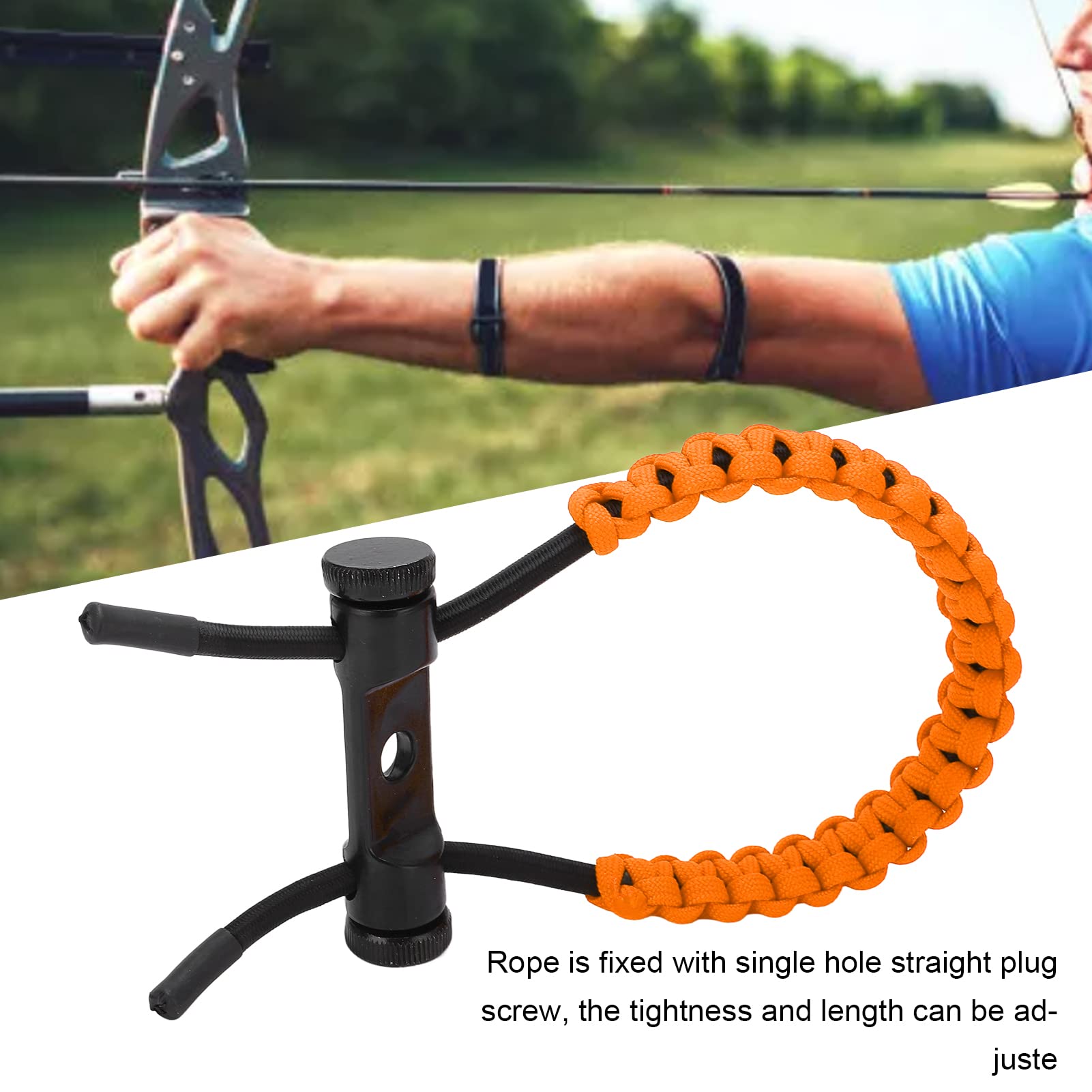 Imbracatura da Polso con Arco, Cinturino da Polso con Cinturino da Polso con Arco Composto Corda Lavorata a Maglia a Mano Regolabile per L'allenamento