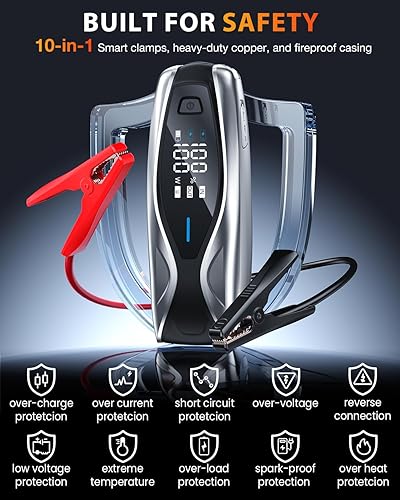 Miniatura 4 de NEXPOW Arrancador de batería portátil de 6000 A, 24000 mAh con carga rápida de 60 W PD de 2 vías, caja de salto y paquete de refuerzo de batería con