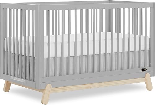 Miniatura 10 de Dream On Me Hygge - Cuna convertible 5 en 1 de tamaño completo en hierba marina y roble vintage, GreenGuard Gold y JPMA, se convierte en cama Hierba