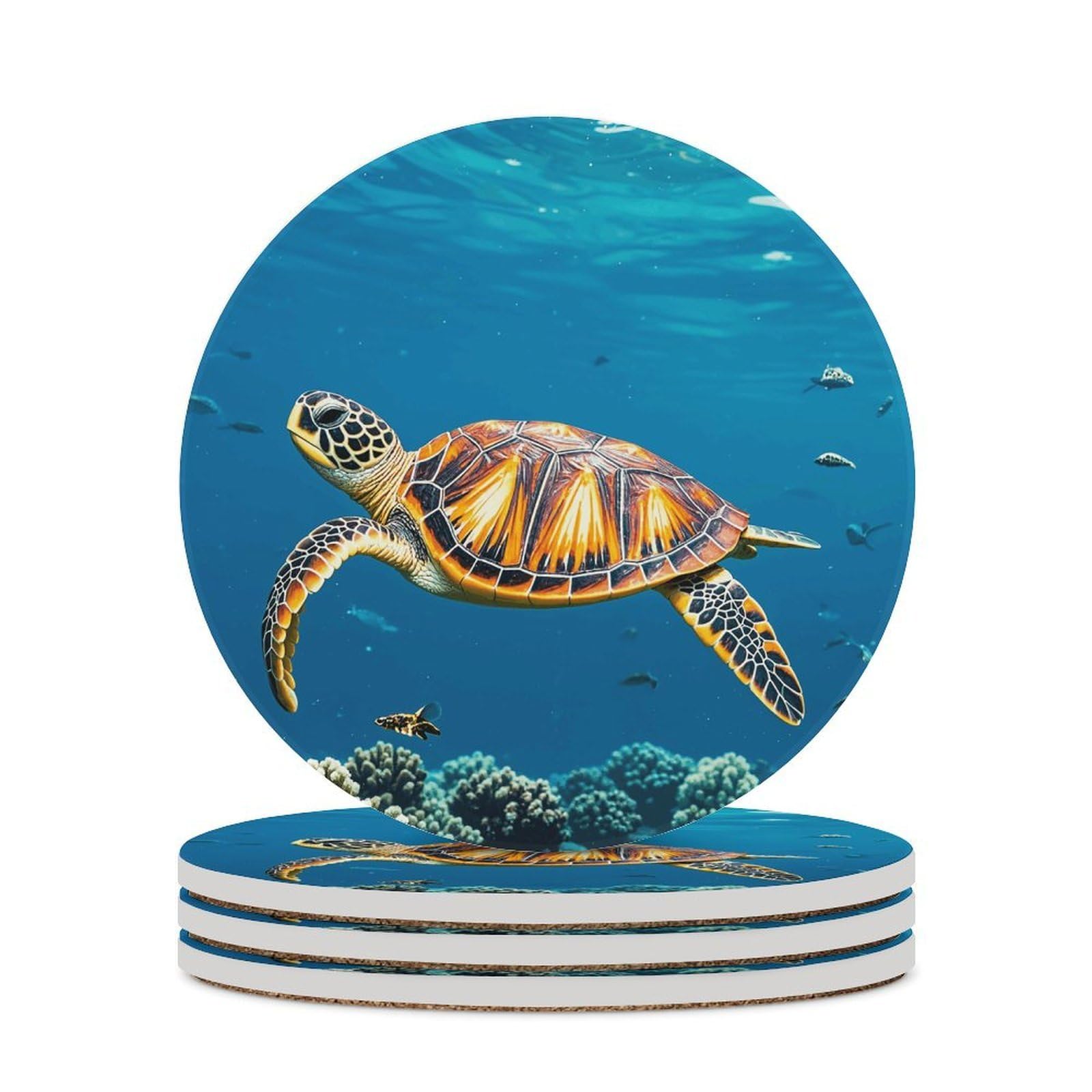 Dessous de verre tortue en céramique pour un apéritif convivial