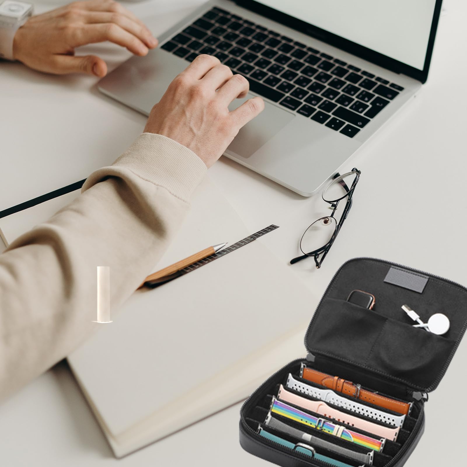 EXCEART 1pieza Estuche Multifuncional Portátil para Correas de Reloj Bolsa Organizadora Resistente y Práctica para Almacenamiento Seguro de Correas para Coleccionistas y Viajes