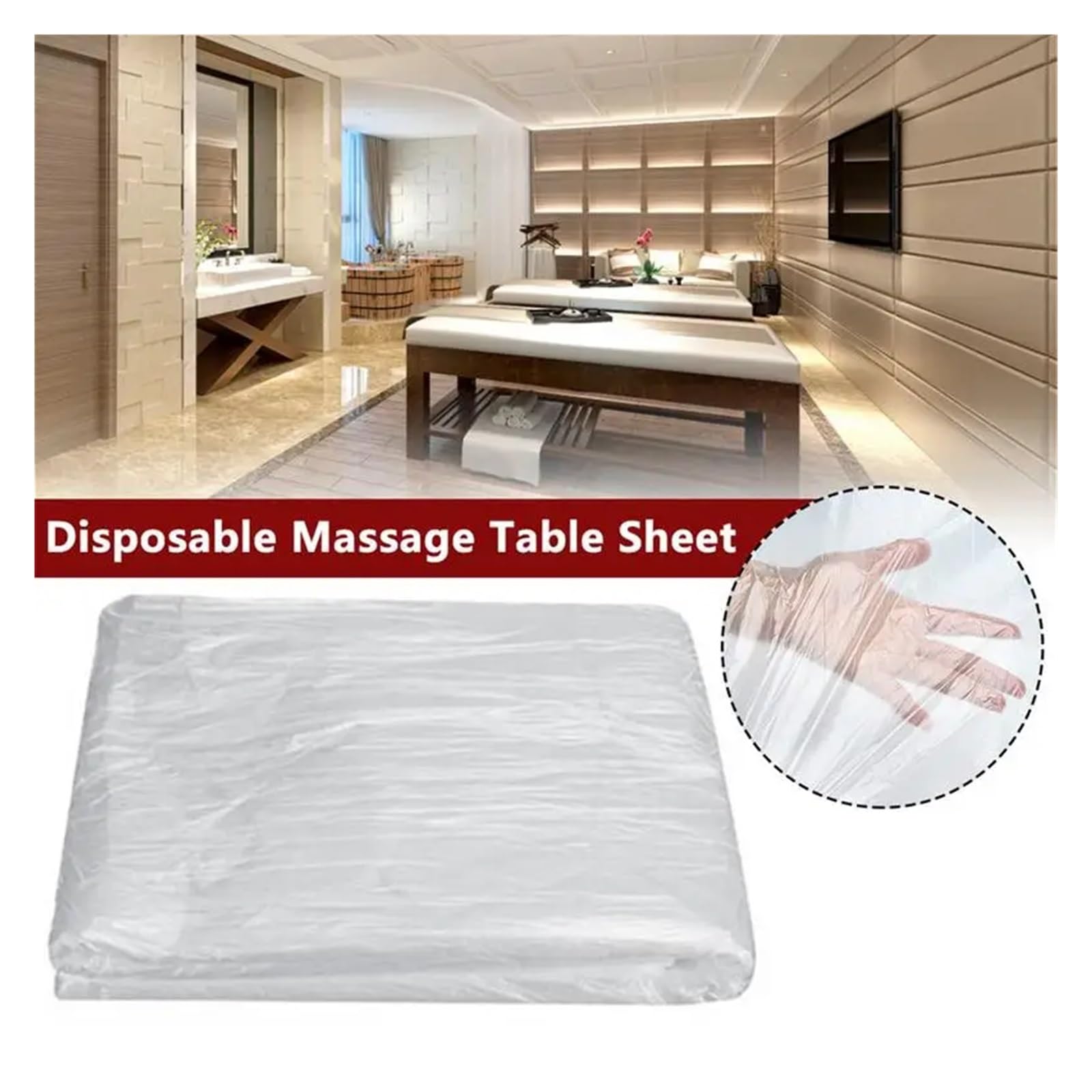 Sabanas Camilla Masaje Sábanas for Mesa de Masaje, 100 Uds., Cubierta de Cama de SPA de PVC de un Solo Uso, láminas Protectoras Impermeables al Aceite for mesas de Masaje de Tatuajes de SPA