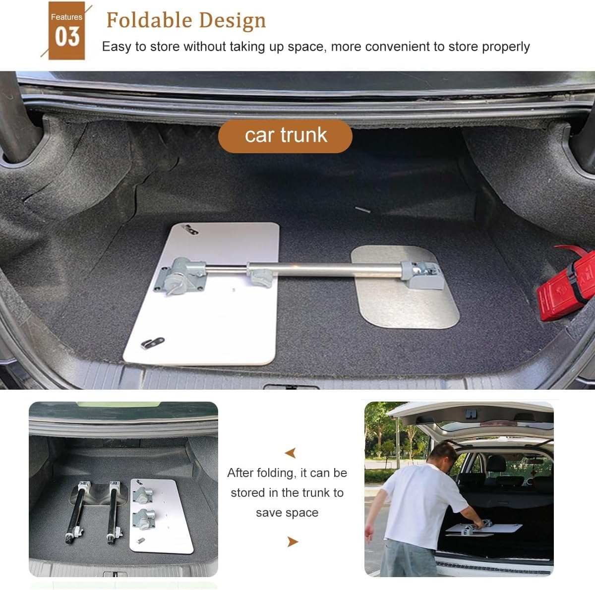 Foldable RV Dinette Table with Built-in Cup Holders and Phone Holder, Rectangular Design for Campers and Travel