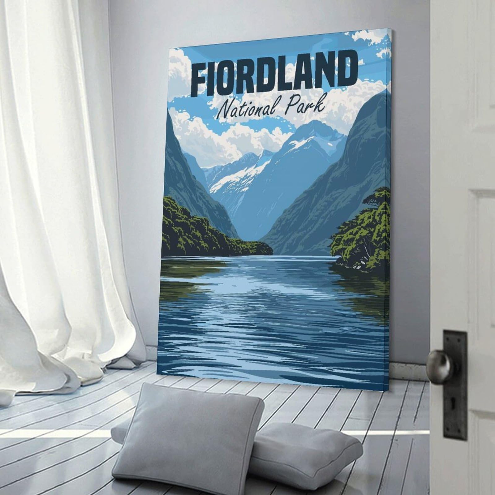 Junmoney Fiordland National Park Home Decor Wall Art, 20x30inch(50x75cm), for Home Walls, Creative Rooms Or Shared Spaces, An Adaptable Decor Piece for Home Use