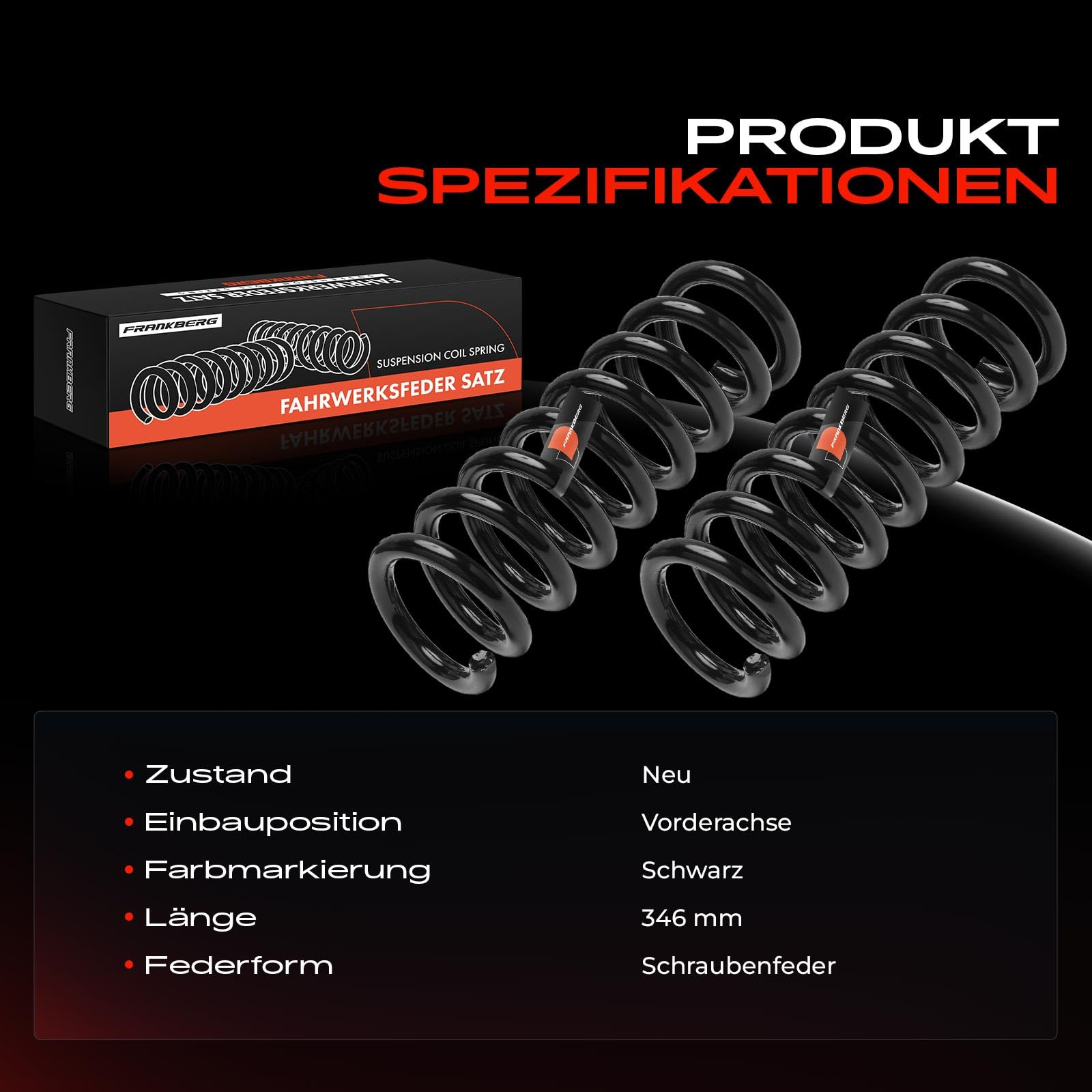 Frankberg Sprężyny; sprężyny podwozia; łożysko sprężynowe; amortyzator; sprężyna; sprężyna; odbojnik; sprężyna spiralna; zestaw sprężyn; sprężyny sprężynowe; sprężyna śrubowa Replace# AB395310DA