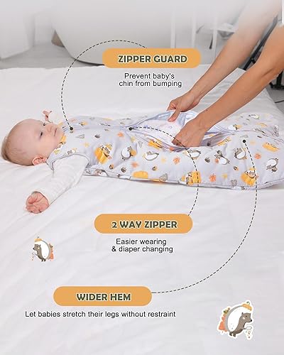 Miniatura 5 de Licin - Saco de dormir para bebé de 2.5 TOG, saco de dormir de invierno para bebé, manta con cremallera de 2 vías, con longitud ajustable para bebés