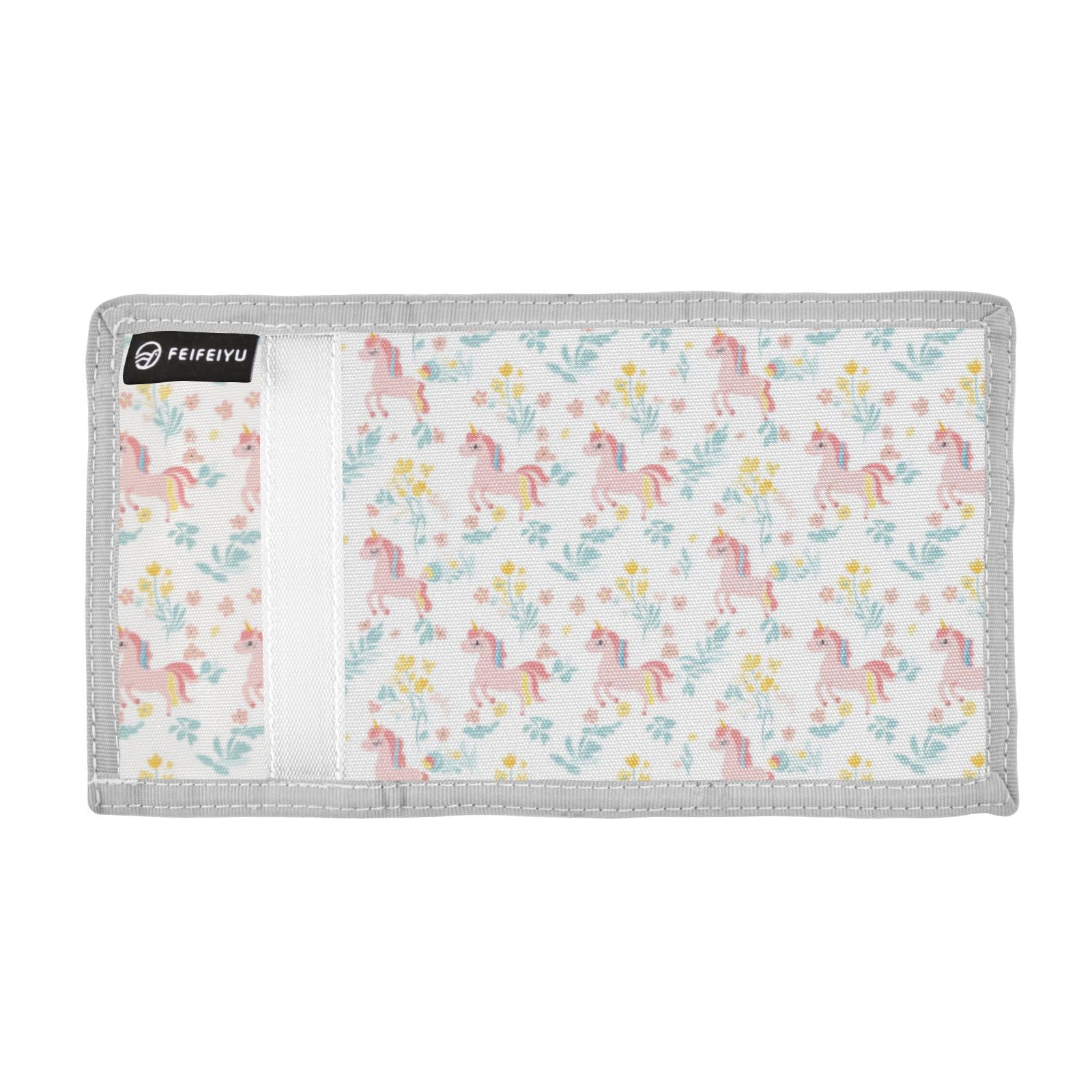 Wusikd Cute Unicorns Kids Wallet for Boys Girls Flower Toddler Trifold Wallet Novelty Wallet for Teens Women Men