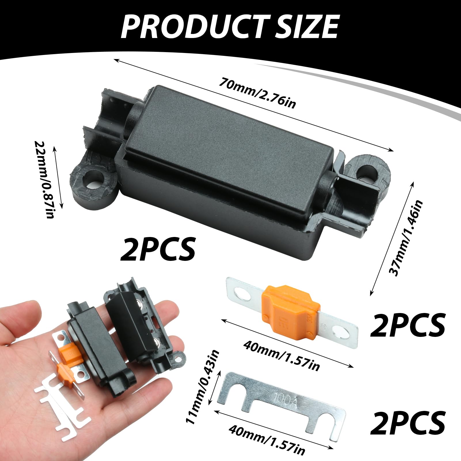 2-Pack Midi Fuse Holders with 2 PCS 30Amp Midi ANS Fuses - Image 2