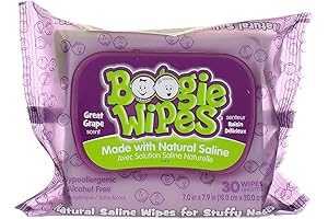 Boogie Wipes Great Grape Saline Wipes for Little Noses