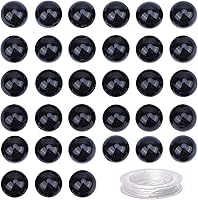 Vista 19 de 100 piezas de cuentas de cristal natural, piedras preciosas redondas sueltas de curación de energía con cordón elástico de cristal para hacer joyas