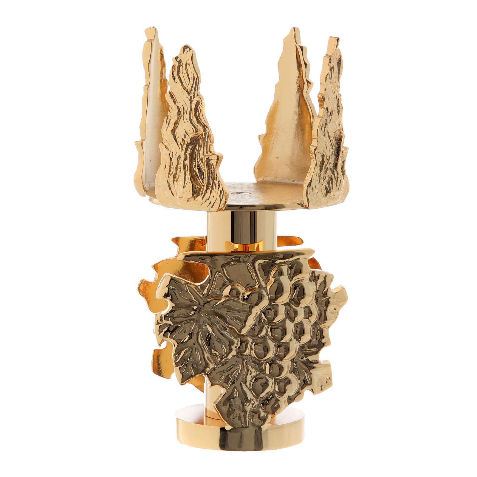 Lamp for The Blessed Sacrament in Golden cast Brass with Grapes 17cm