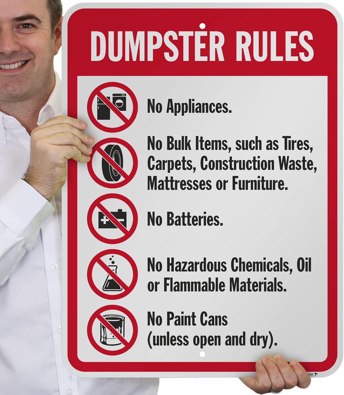 SmartSign "Dumpster Rules" Sign | 18" x 24" Aluminum
