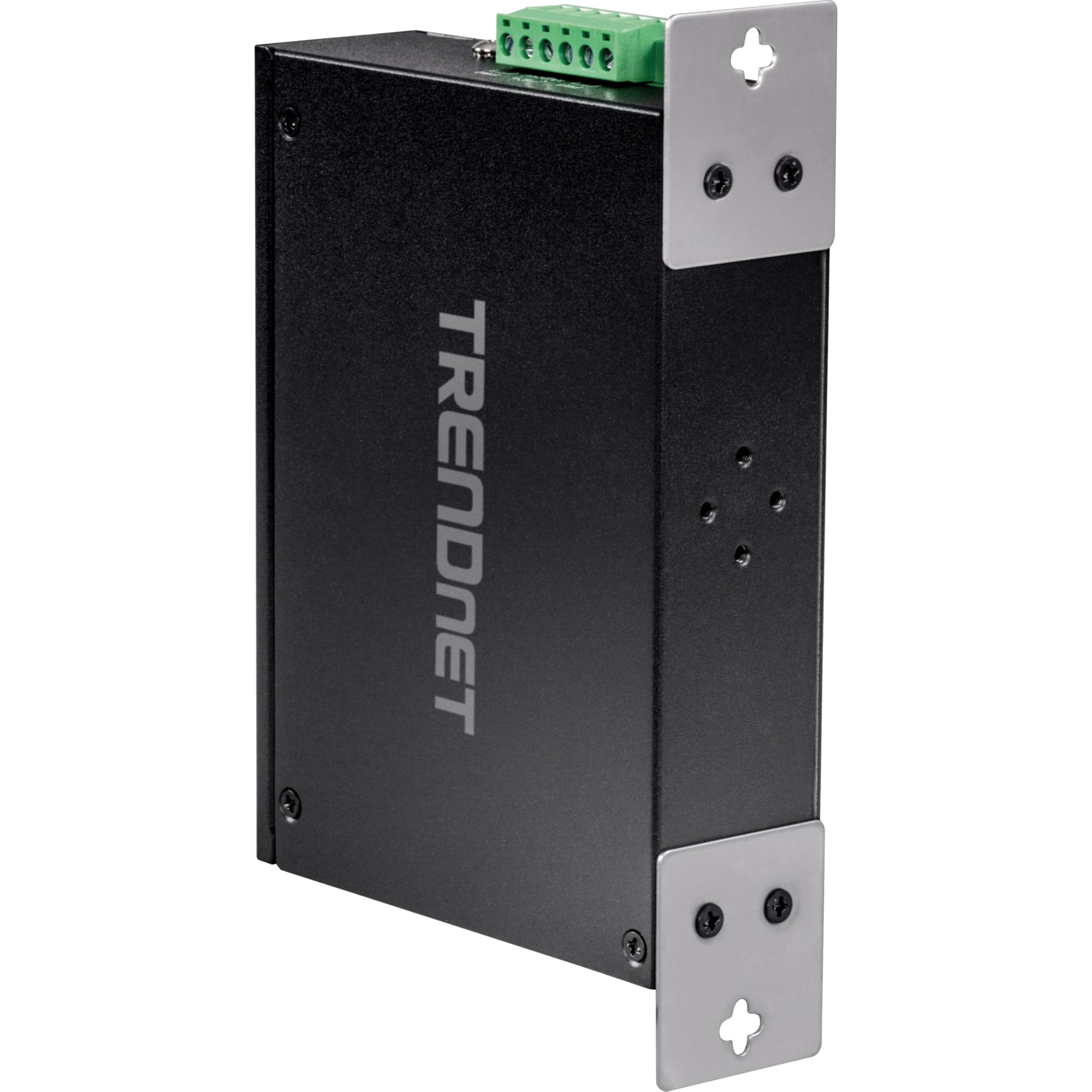 TRENDnet, TI-G80, Switch DIN-Rail Industrial Ethernet Gigabit de 8 Puertos, Divisor Ethernet de 16 Gbps, clasificación IP30, Negro | 8 puertos Gigabit Ethernet, IP50, capacidad de conmutación de 16 Gbps, cumple con NDAA-TAA, protección de por vida