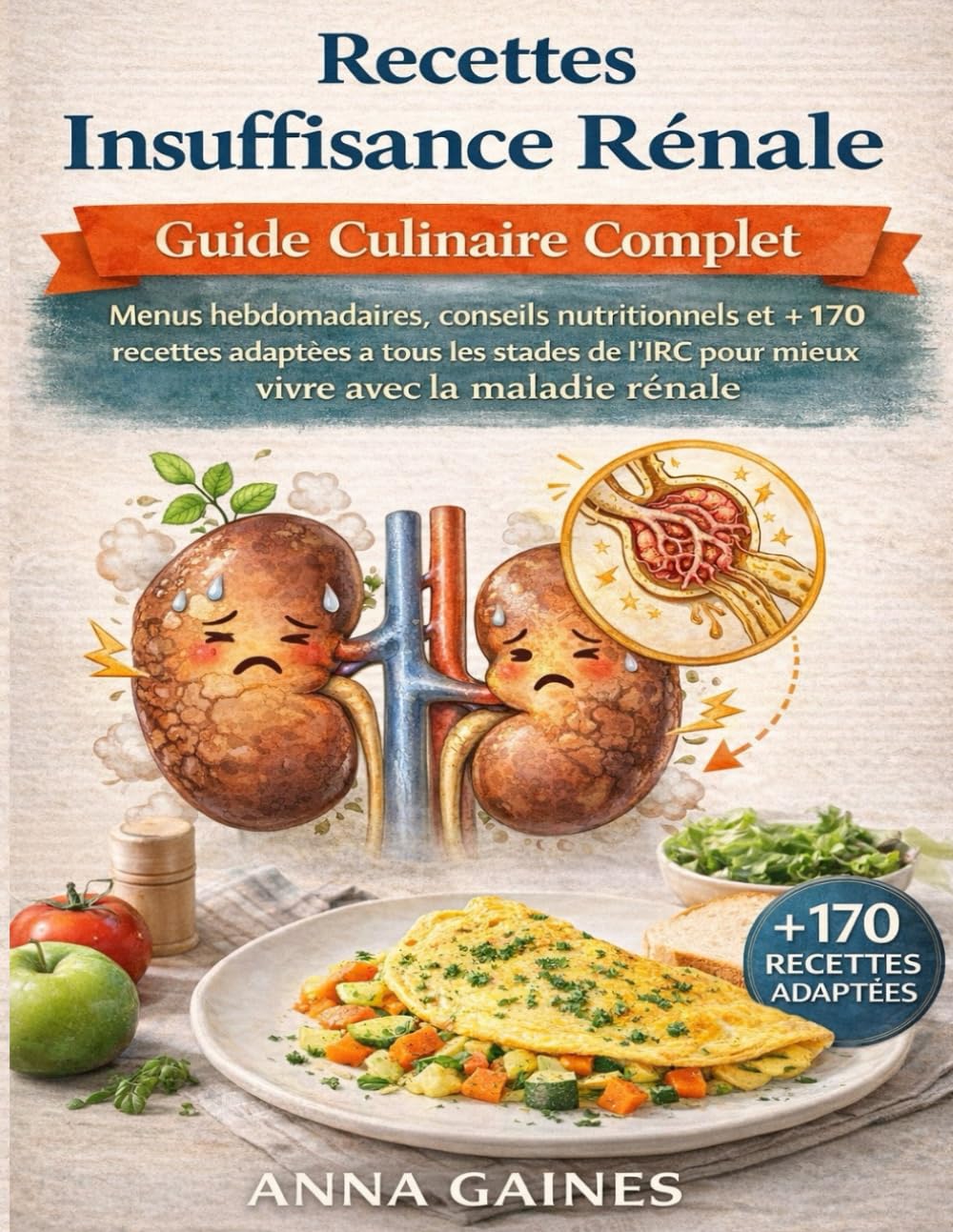 Recettes Insuffisance Rénale – Guide Culinaire Complet: Menus hebdomadaires, conseils nutritionnels et +170 recettes adaptées à tous les stades de l’IRC pour mieux vivre avec la maladie rénale