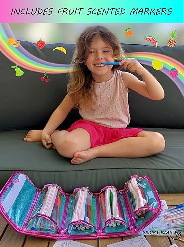 Miniatura 9 de NUMI'SMILE Estuche de lápices de dinosaurio con marcadores perfumados de frutas, regalos de dinosaurios para niños de 3, 4, 5, 6, 7, 8, 9 años en