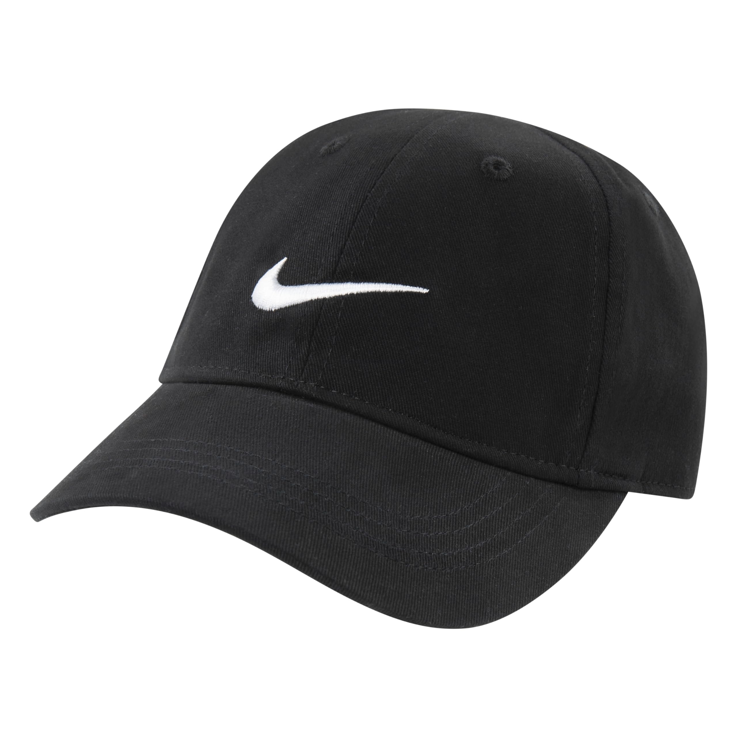 Nike Unisex Kids Youth's Embroidered Swoosh Logo Cotton Baseball Cap, Black, 4-7 Years UK