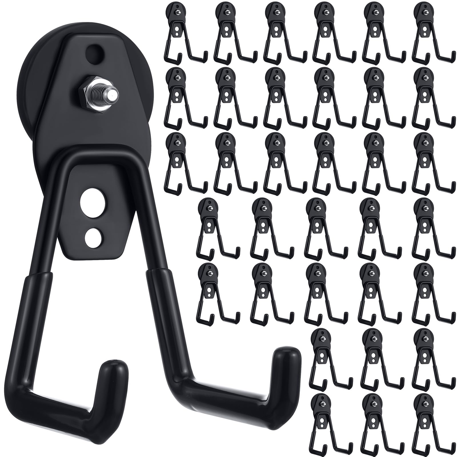 Landhoow 34 Pcs Large Magnetic Hooks Heavy Duty Magnet Hooks, Black