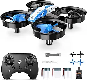 Holy Stone Mini Drone for Kids and Beginners RC Nano Quadcopter Indoor Small Helicopter Plane with Auto Hovering, 3D Flip, Headless Mode and 3 Batteries, Great Gift Toy for Boys and Girls, Blue
