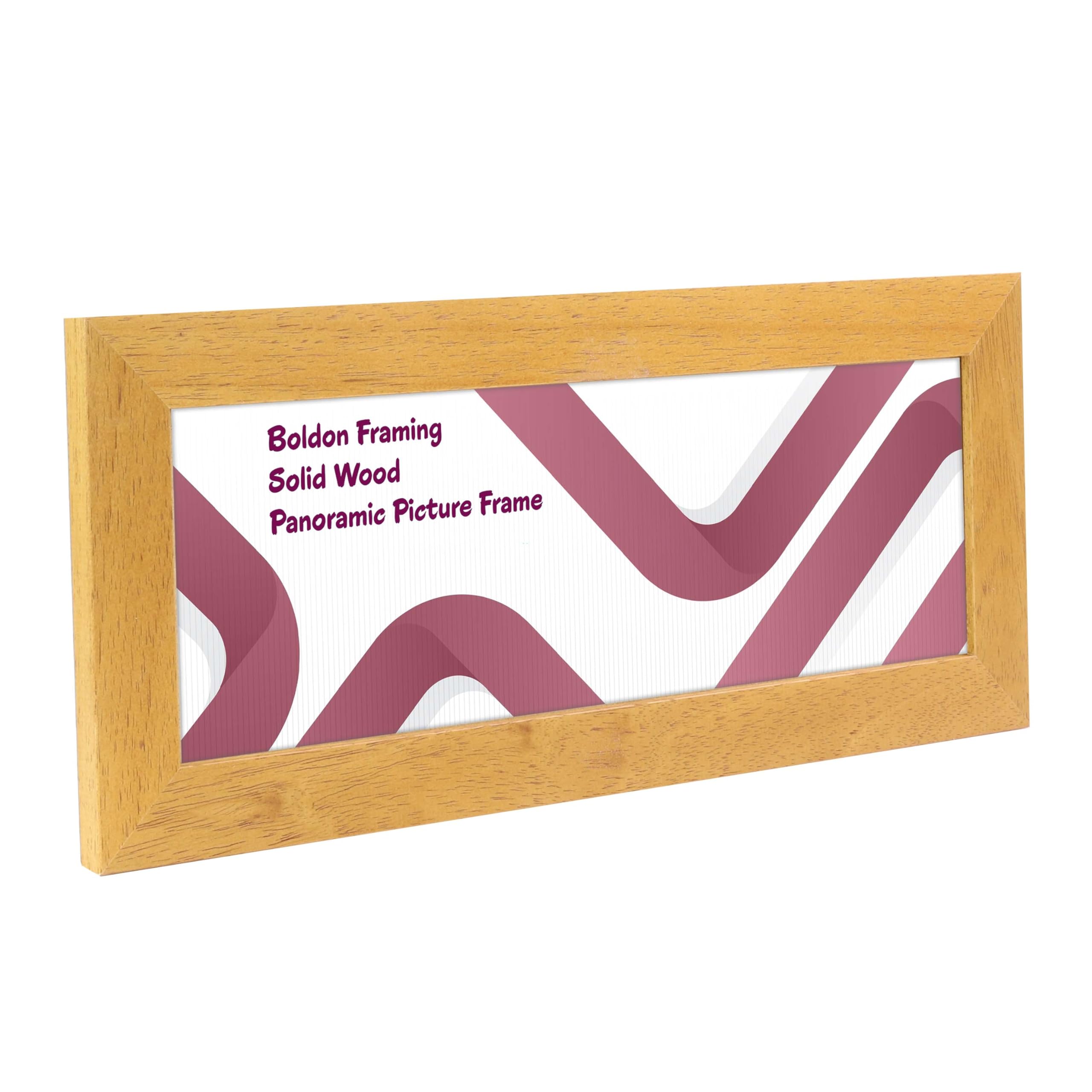 Boldon - Oak 24x12" Solid Wood Panoramic Sizes Picture Frames Photo Frames Modern Poster Frame