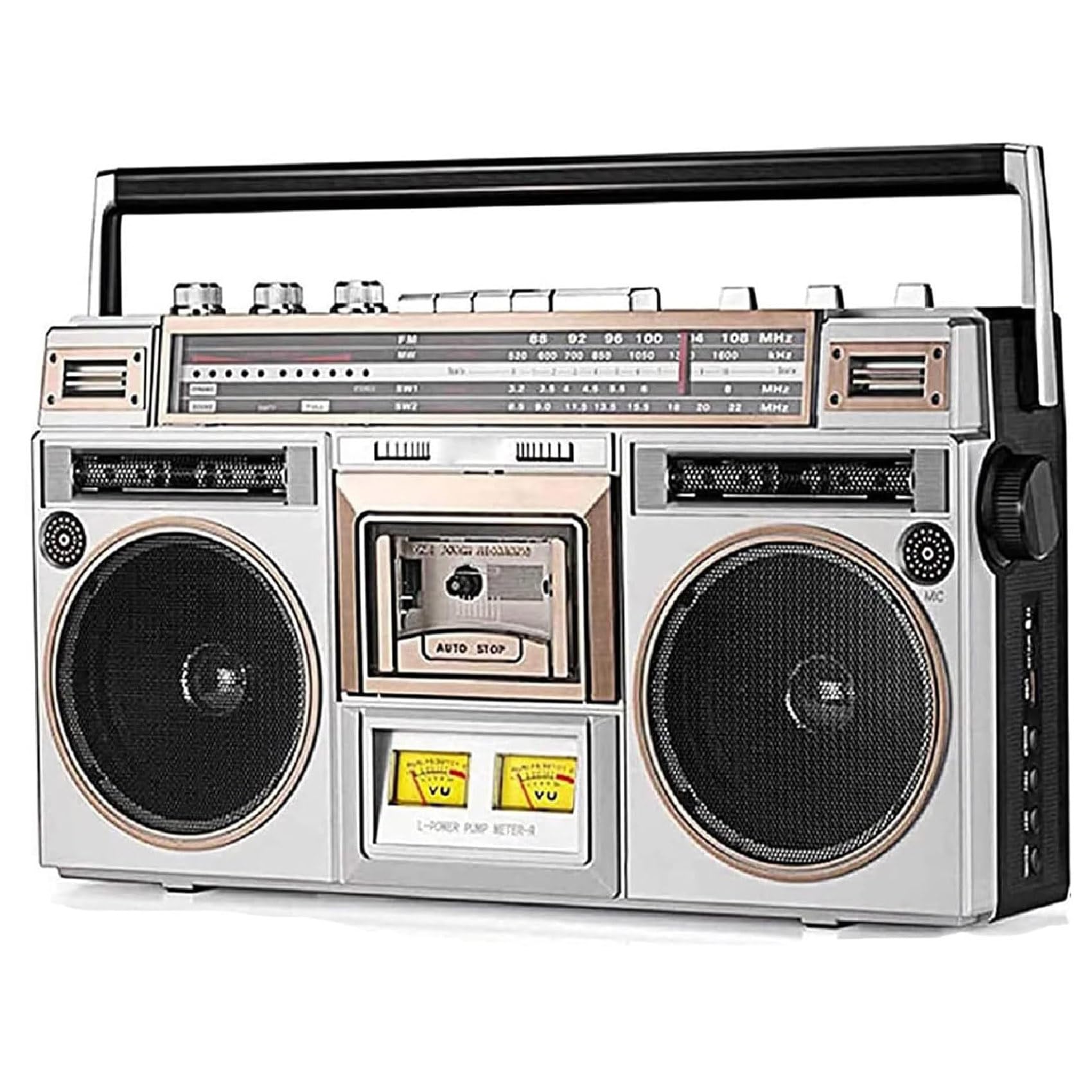 Registratore Portatile Per Cassette, Lettore CD, Boombox Bluetooth Retrò Anni '80 Con Radio AM/FM, Converte Cassette In USB/SD, Supporta Ingresso SD/USB, Per Viaggi In Famiglia