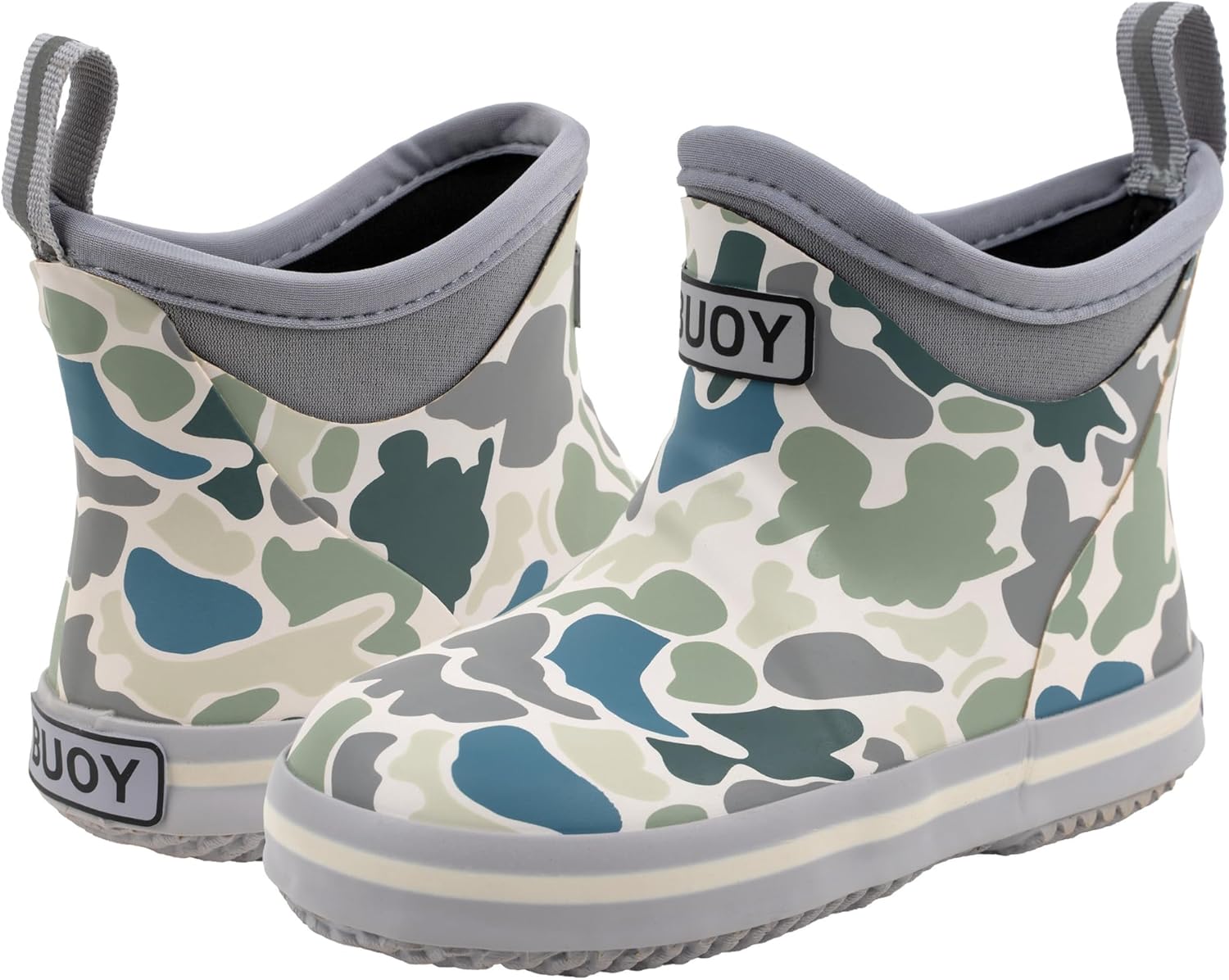 Buoy Boots Camo Pattern Toddler & Kids Ankle Rain Boots for Boys & Girls