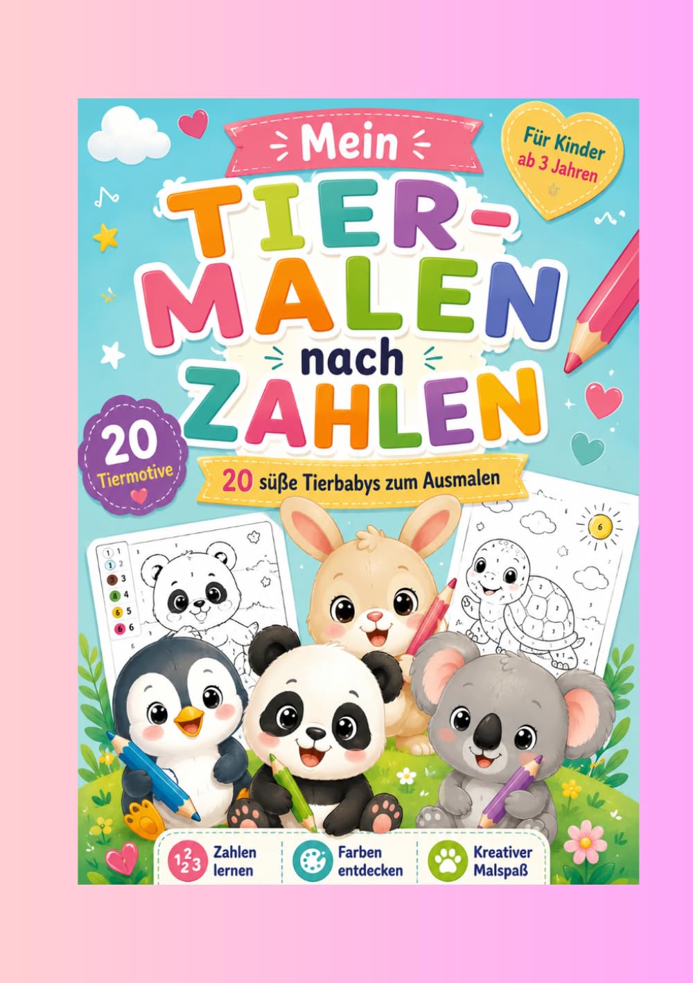 Kinder-Malen-nach-Zahlen-Tierbuch: Für Kinder ab 3Jahre