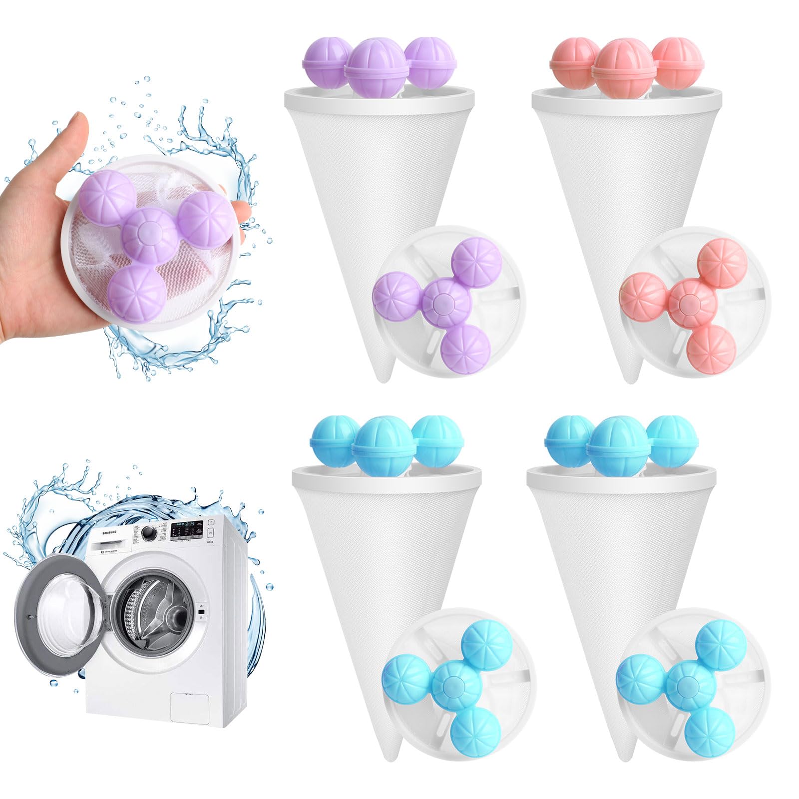 From Clothes In Attrape-poils Lave-linge - Forme Poisson - Enlève Poils Animaux, Peluches - Réutilisable - Pour Machine Sécheuse Collecteur Poils Animaux Lavage