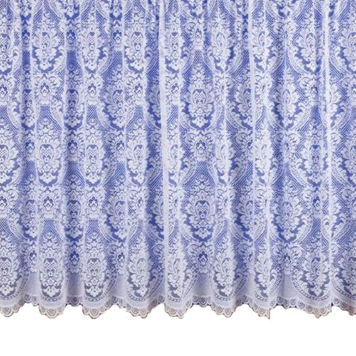 White Heavy Lace Curtains Amazon Co Uk