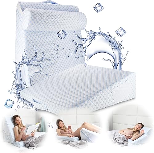 Nestl Almohada de cuña de cama  Almohada de cuña para dormir para reducir el reflujo ácido, almohadas de cuña para después de cirugía, cuña de