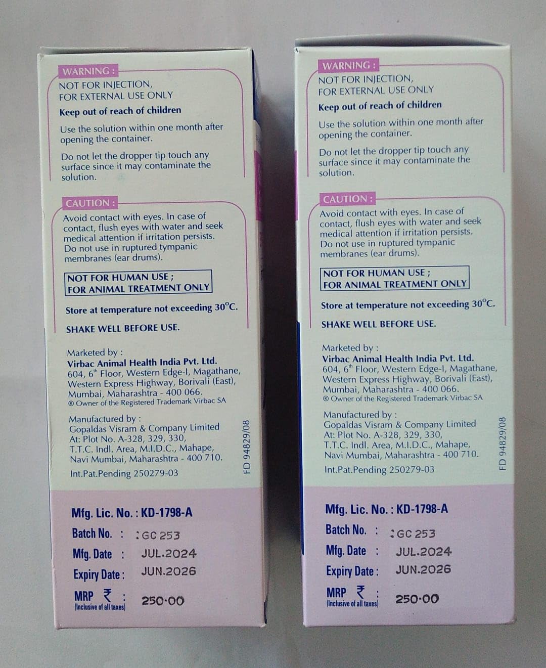 Virbac Epiotic - Ear Cleanser for Dogs and Cats - 100 Ml - Pack of 2