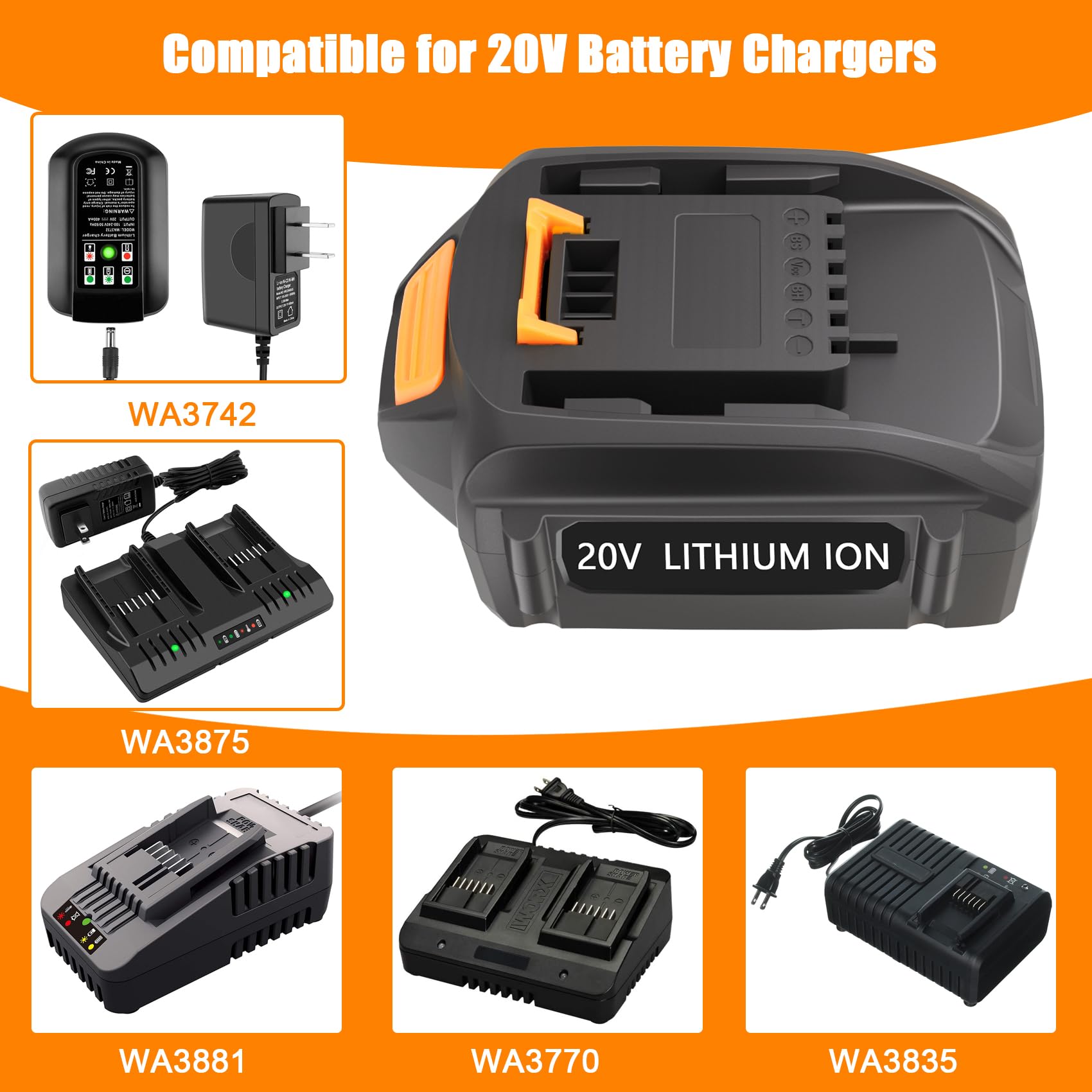 Worx 20v Battery Charger For Worx Weed Eater Worx Battery 20v
