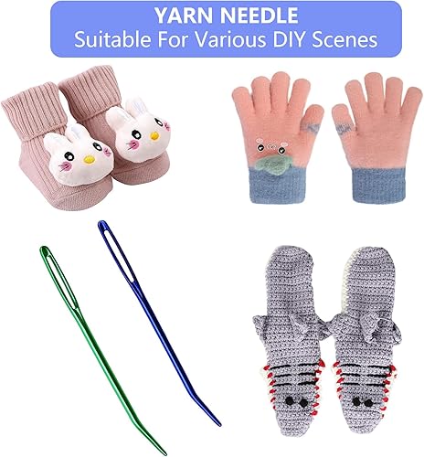 Miniatura 5 de 10 agujas de tapiz de hilo para zurtir, aguja de tejido de ojo grande, agujas de hilo romo, agujas de bordar de punta doblada, para tapiz, tejido,