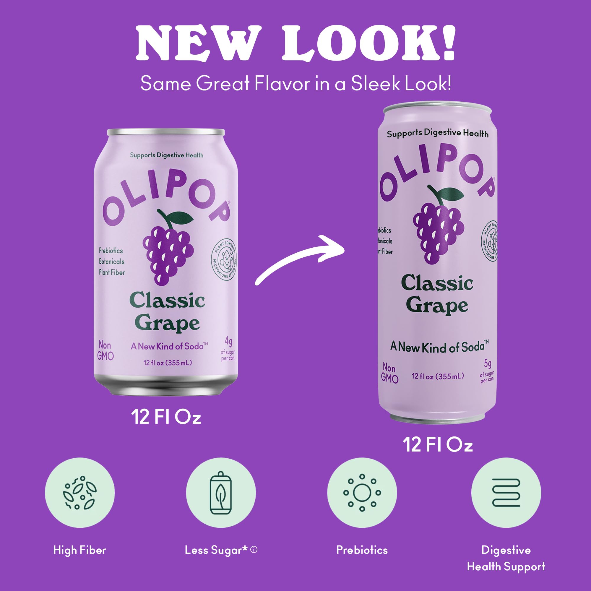 Amazon.com: OLIPOP Prebiotic Soda Pop, Classic Grape, Pantry Pack
