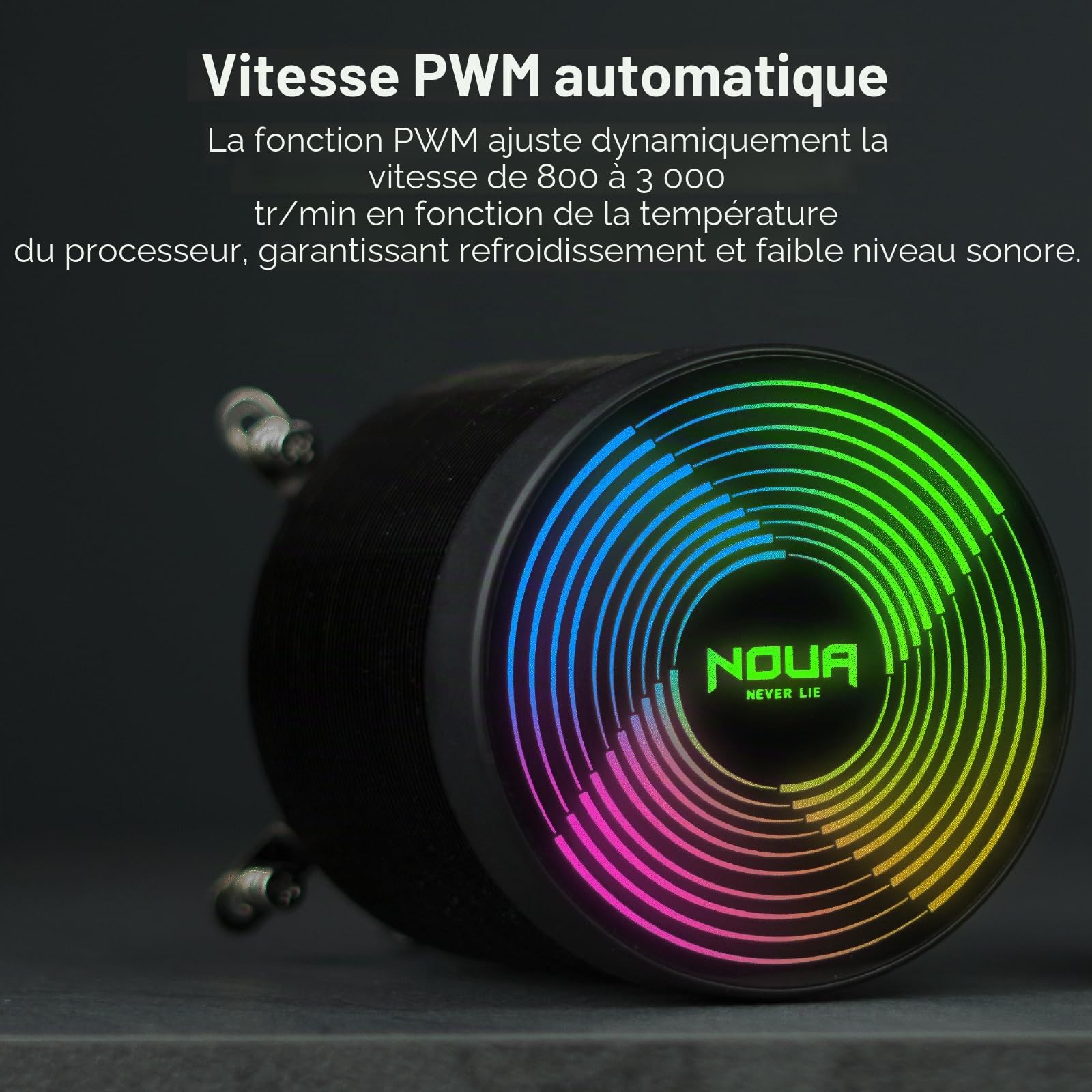 Noua Alaska RGB Addressable 5 V ADD-RGB Dissipateur de chaleur TDP 150 W 5 Heatpipes Cooler Ventilateur PWM 60 mm Compatible pour CPU i7/i5/i3 1200 1155 1151 1150 1366 et AM4 AM3 AM2
