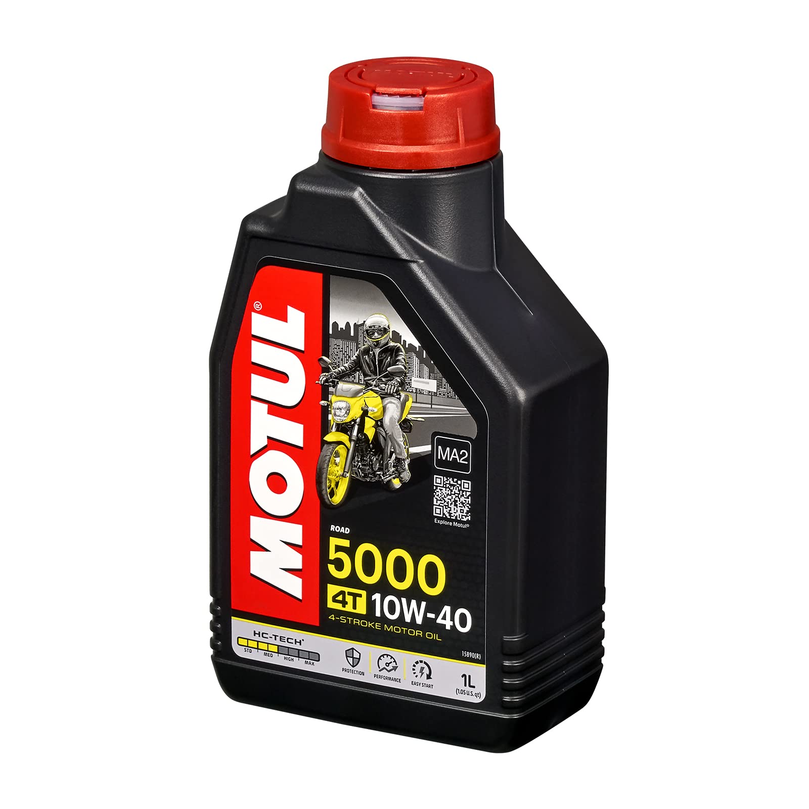 Motul 10W-40 Öl + HiFlo Ölfilter für Yamaha WR 125 R/X, 09-15, DE07 - Ölwechselset inkl. Motoröl, Filter, Dichtring