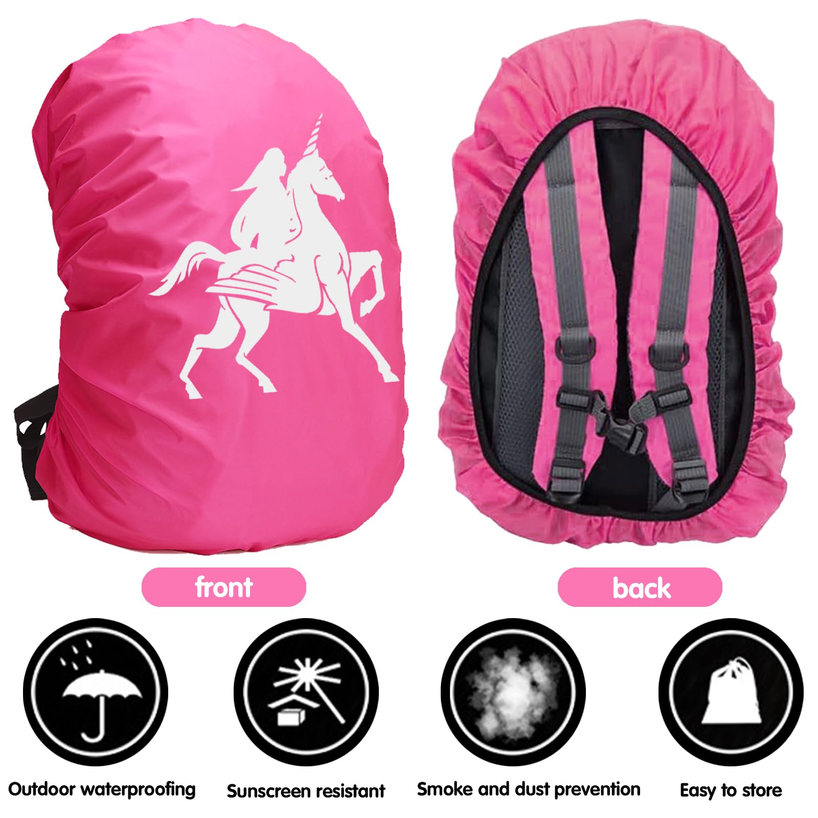 YOUYIKE Coprizaino Antipioggia, 30-40L Parapioggia Bambino per Zaino Reflective, Verde Coprizaino Impermeabile per Bicycling, Escursionismo, Viaggio