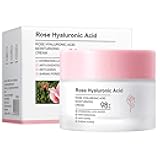Rose Day Face Cream with Natural Rose Oil, Rose Moisturizing Cream with Hyaluronic Acid, Moisturizing and firming Face Cream, Rose Water Revitalizing Day Cream, Face Moisturizer for dry skin