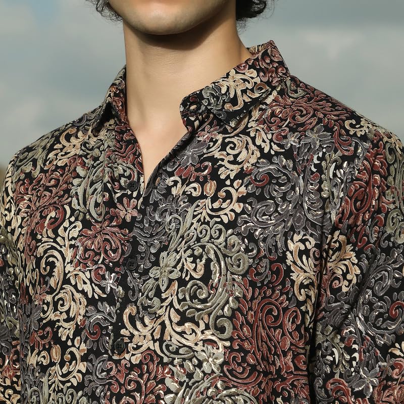 Image of CAHOOT Men's Shirt for Casual Wear | Spread Collar | Long Cuffed Sleeves | Button Closure | Shirt Crafted with Comfort Fit for Everyday Wear