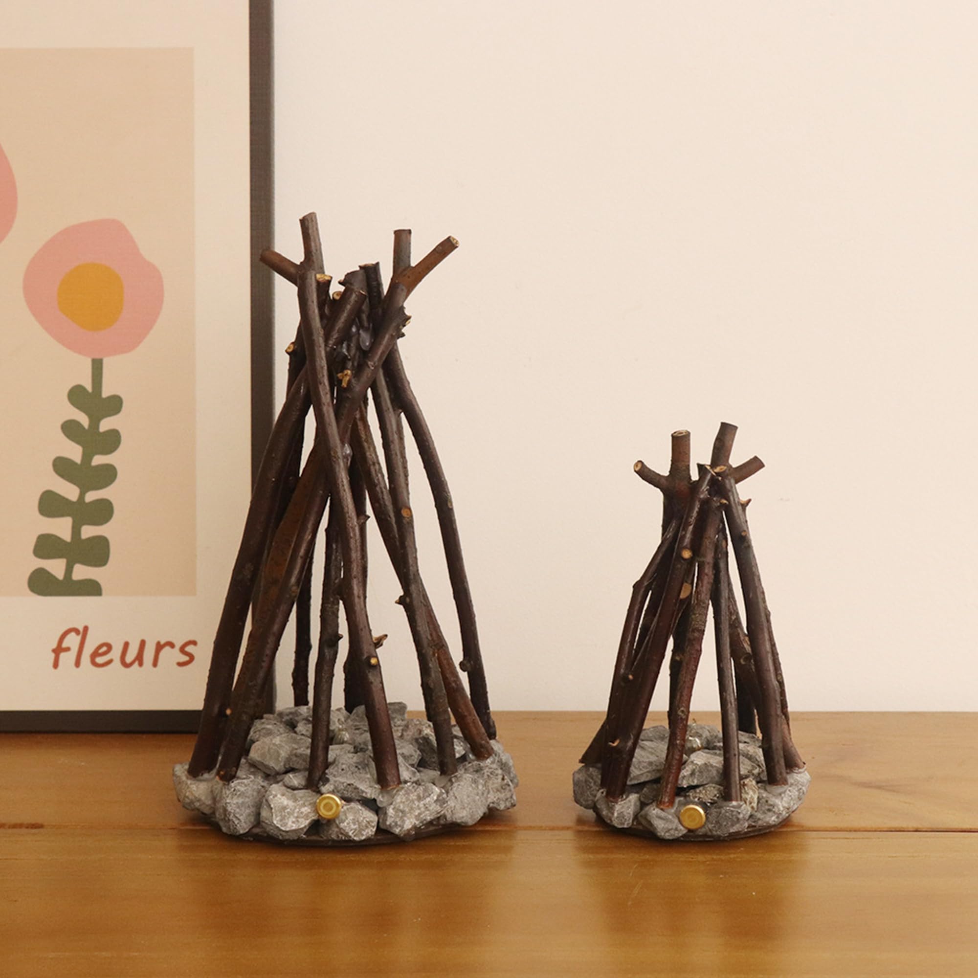 Luce a LED per falò, ricaricabile tramite USB, 3 modalità, design realistico con fiamma e pietra, luce notturna creativa per la decorazione della casa e per le vacanze