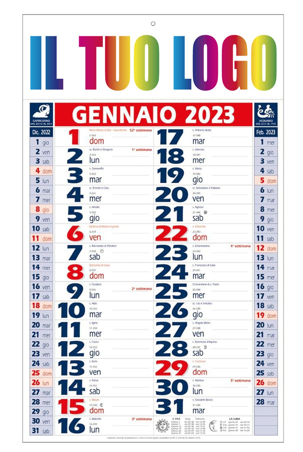 Calendario 2023 da muro olandese personalizzabile MEDIO RED BLUE_Fermento Italia (50)
