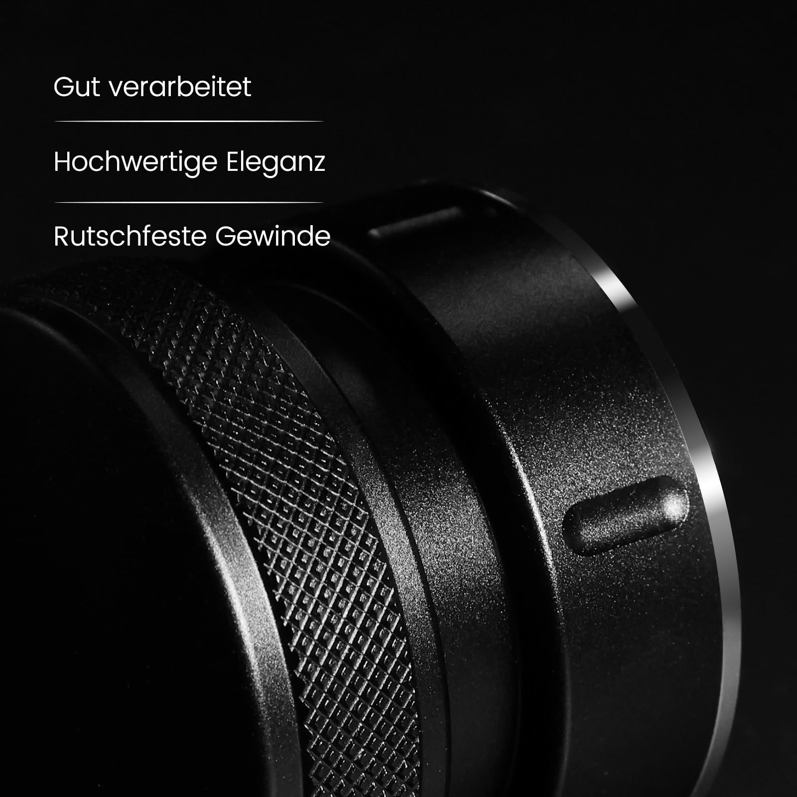 Espresso Distributor 58mm, Schwerkraft Espresso Leveler für 58mm Kaffee Siebträger, Coffee Distributor für Barista, 304 Edelstahl Basis, 4-Klingen-Basis, Schwarz